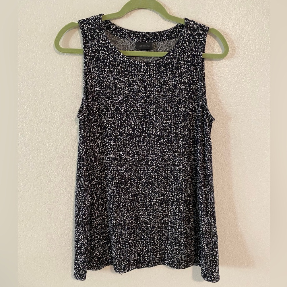 🔴 J. Jill Black and White Textured Tank Top